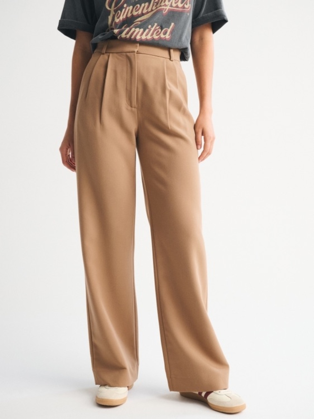 A&F Sloane Tailored Wide Leg Trousers Pant